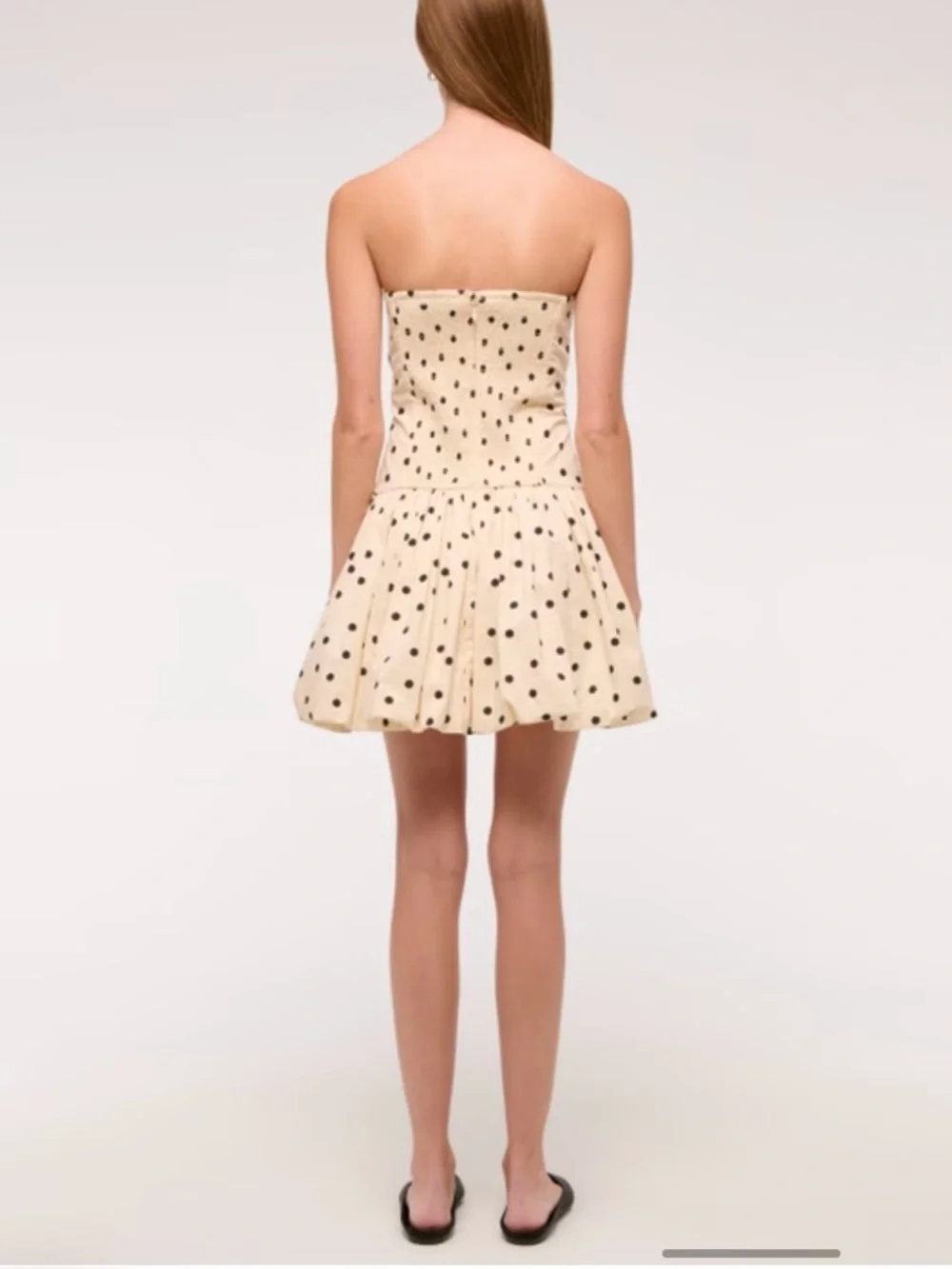 Abercrombie & Fitch Cream Strapless Polka Dot Dress - Picture 3 of 8